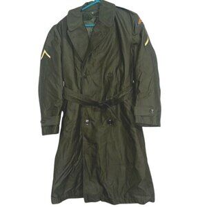 Vintage Military Overcoat Mans Cotton Sateen OG-107 With Removable Liner Size Sm